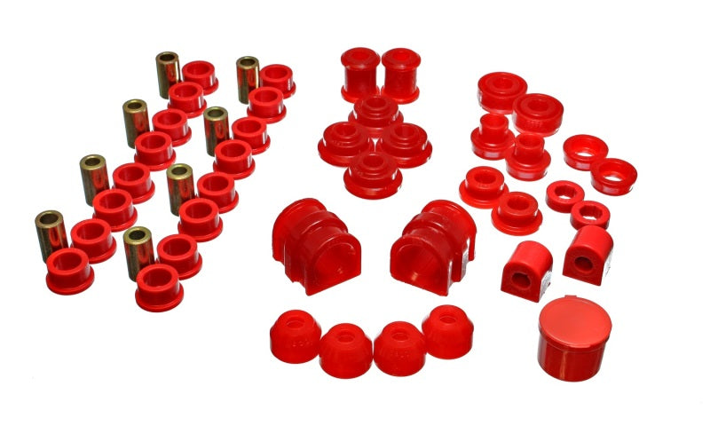 Energy Suspension 91-02 Saturn S Series Coupe/Sedan/Wagon Red Hyper-Flex Master Bushing Set - Mammoth Racing -