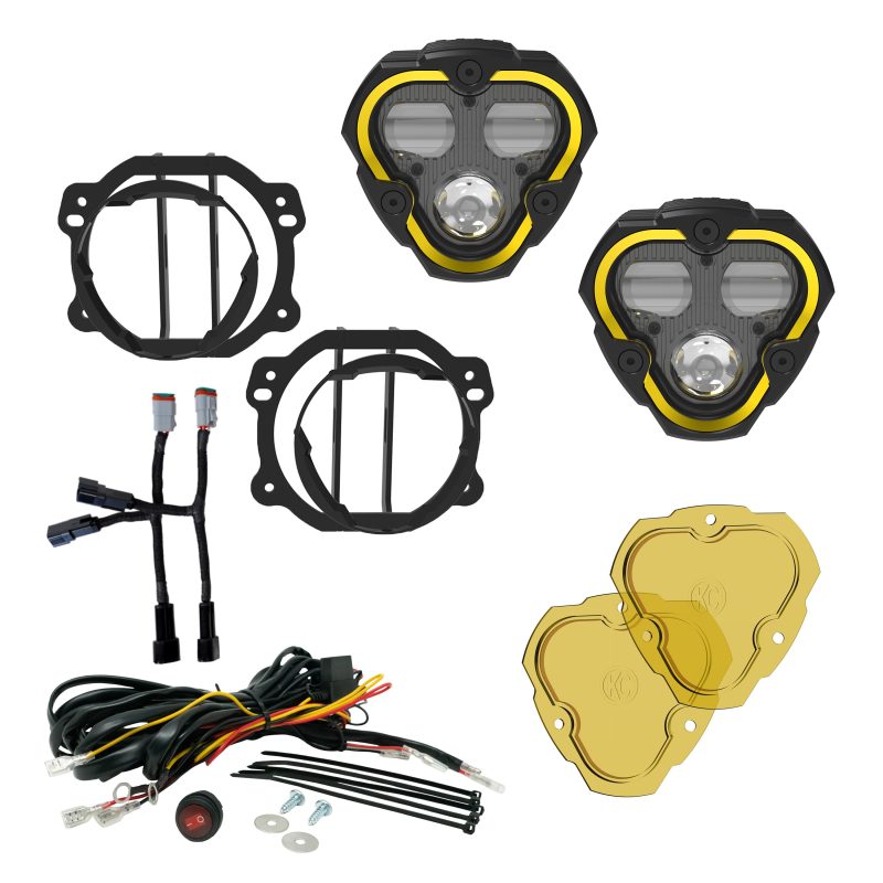 KC HiLiTES Flex ERA 3 Dual Mode SAE Fog Lights - 2-Light Master Kit for Jeep Jk/jl/jt Plastic Bumper - Mammoth Racing -