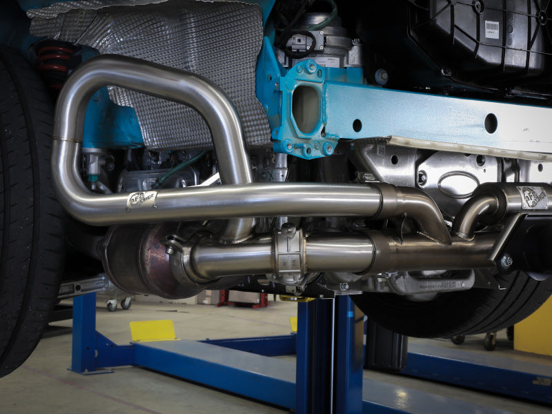 afe 14-16 Porsche 911 GT3 991.1 H6 3.8L MACH Force-Xp 304 SS Cat-Back Exhaust System w/ Black Tips - Mammoth Racing -
