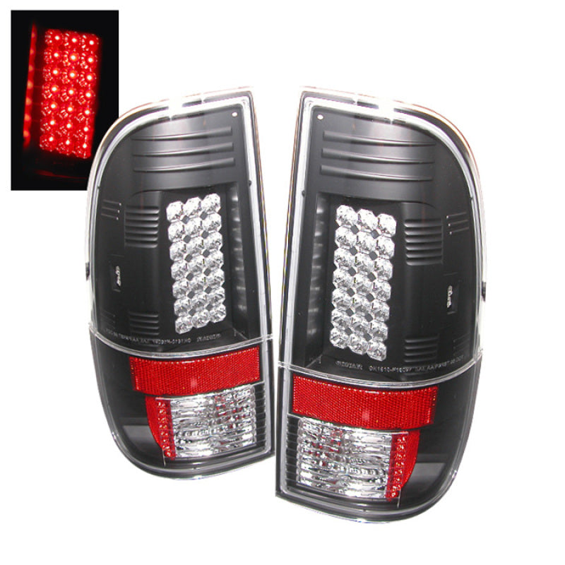 Spyder Ford Super Duty 08-15 LED Tail Lights Black ALT-YD-FS07-LED-BK - Mammoth Racing -
