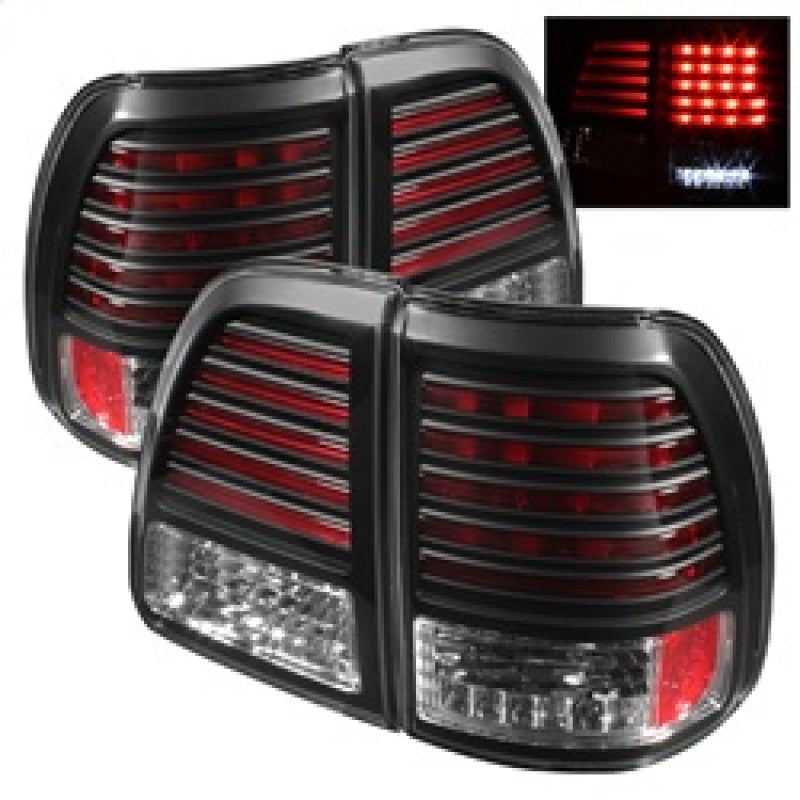 Spyder Toyota Land Cruiser 98-05 LED Tail Lights Black ALT-YD-TLAN98-LED-BK - Mammoth Racing -