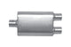 Gibson MWA Superflow Center/Dual Oval Muffler - 4x9x14in/3in Inlet/2.5in Outlet - Stainless - Mammoth Racing -