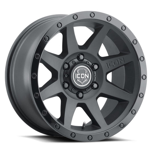 Icon Rebound 17x8.5 6x135 6mm Offset 5in BS 87.1mm Bore Double Black Wheel - Mammoth Racing -