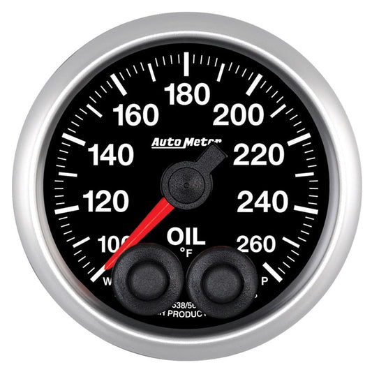 Autometer Elite 52mm 100-260 Deg F Oil Temp Peak & Warn w/ Electronic Control Gauge - My Store