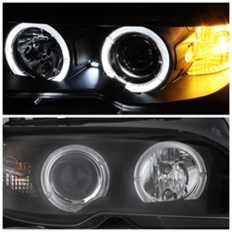 Spyder BMW E46 3-Series 04-06 2 DR Projector Halogen Model- LED Halo Blk PRO-YD-BMWE4604-2DR-HL-BK - Mammoth Racing -