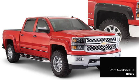 Bushwacker 16-18 Chevy Silverado 1500 Fleetside Pocket Style Flares 4pc 78.8/97.8in Bed - Black - Mammoth Racing -