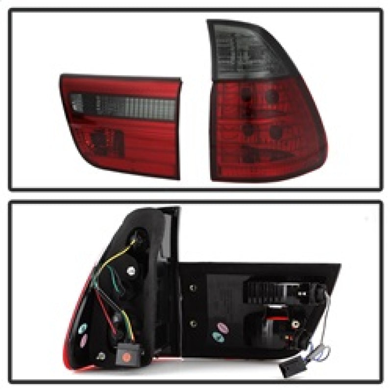 Spyder BMW E53 X5 00-06 4PCS Euro Style Tail Lights- Red Smoke ALT-YD-BE5300-RS - Mammoth Racing -