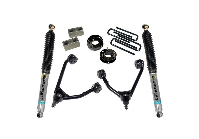 Superlift 14-18 Chevy Silv 1500 2WD 3.5in Lift Kit w/ Alum/Steel Control Arms & Bilstein Rear Shocks - Mammoth Racing -