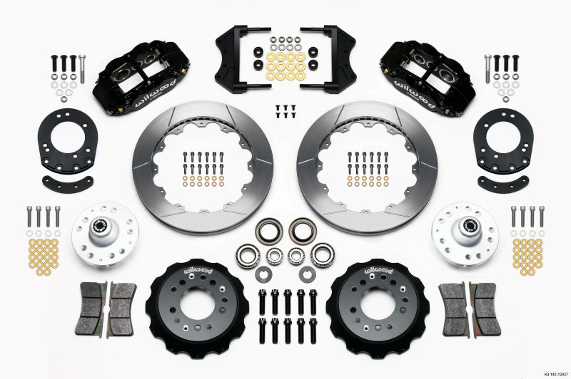 Wilwood Narrow Superlite 6R Front Hub Kit 12.88in 1965-1969 Mustang Drum Spindle - Mammoth Racing -