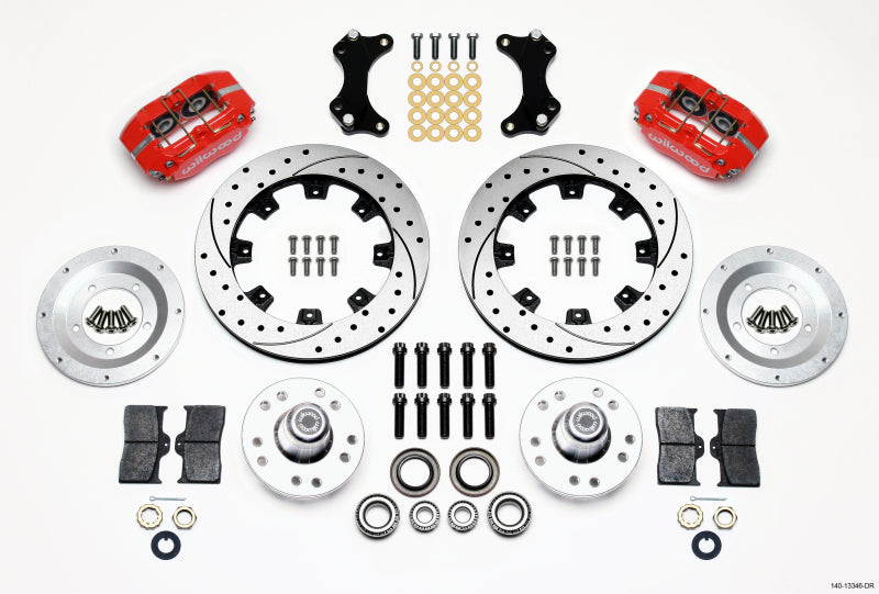 Wilwood Dynapro Dust-Boot Front Kit 12.19in Drilled-Red WWE ProSpindle - My Store