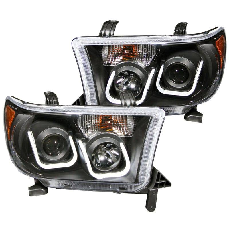 ANZO 2007-2013 Toyota Tundra Projector Headlights w/ U-Bar Black - My Store