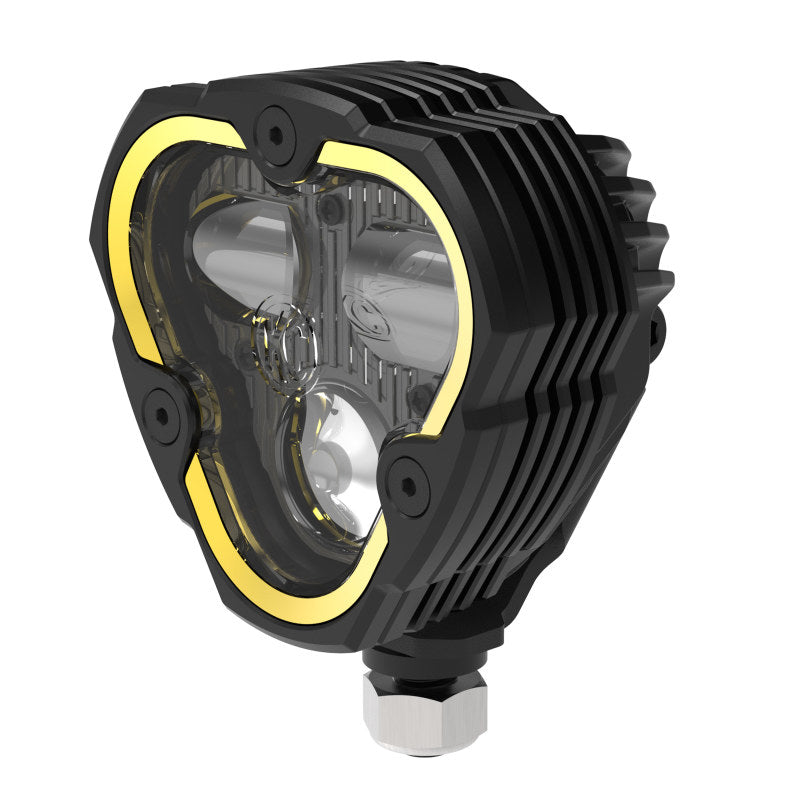 KC HiLiTES Flex ERA 3 Dual Mode SAE Fog Light - Single Light Master Kit (w/Clear + Yellow Lens) - Mammoth Racing -