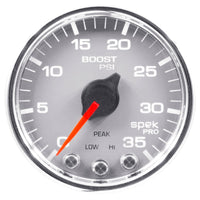 Autometer Spek-Pro Gauge Boost 2 1/16in 35psi Stepper Motor W/Peak & Warn Silver/Chrome - My Store