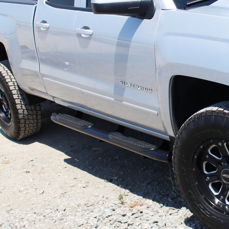 Westin 2014-2018 Chevrolet/GMC Silverado Sierra 1500 Dbl Cab PRO TRAXX 4 Oval Nerf Step Bars - Black - Mammoth Racing -