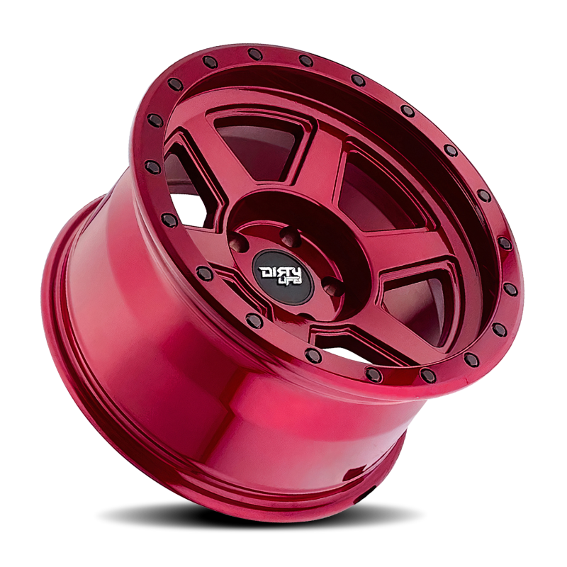 Dirty Life 9315 Compound 17x9 / 5x127 BP / -38mm Offset / 78.1mm Hub Crimson Candy Red Wheel - Mammoth Racing -