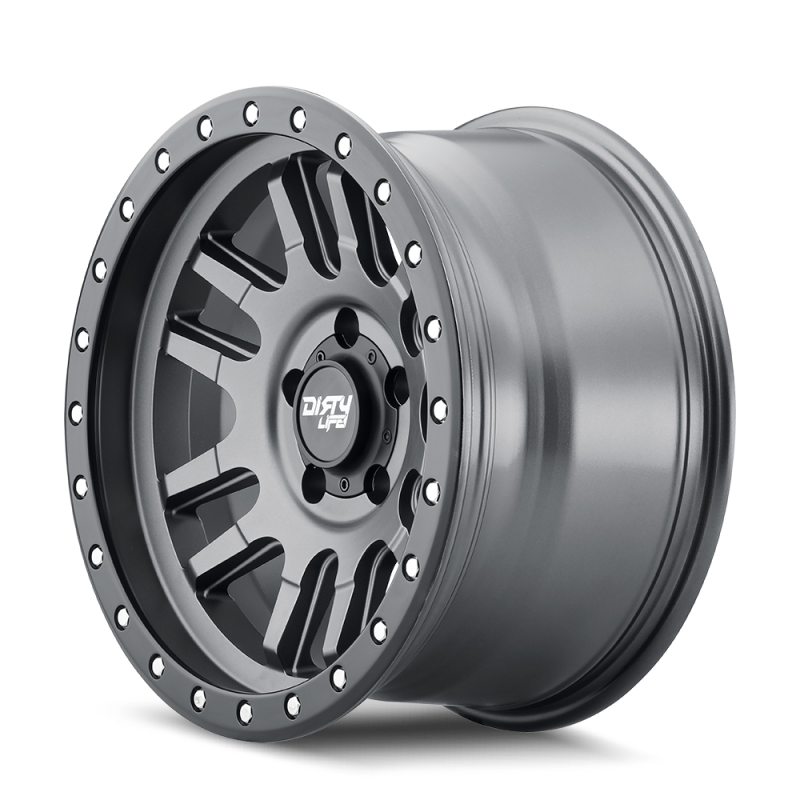 Dirty Life 9309 Canyon Pro 17x9/6x139.7 BP/0mm Offset/106mm Hub Satin Graphite Whl - Beadlock - Mammoth Racing -