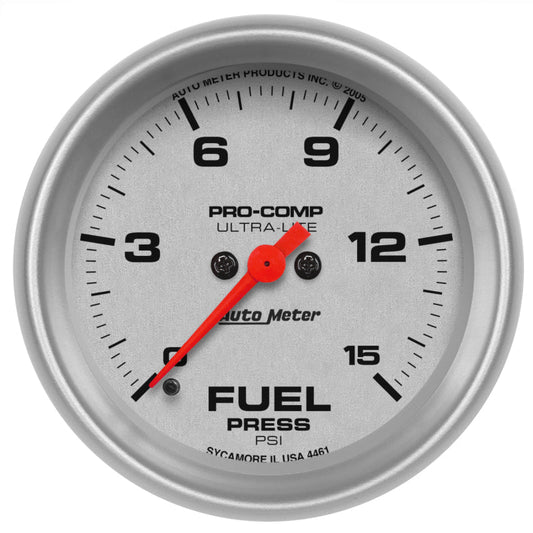 Autometer Ultra-Lite 2-5/8in 15psi Fuel Pressure Gauge - Digital Stepper Motor - My Store