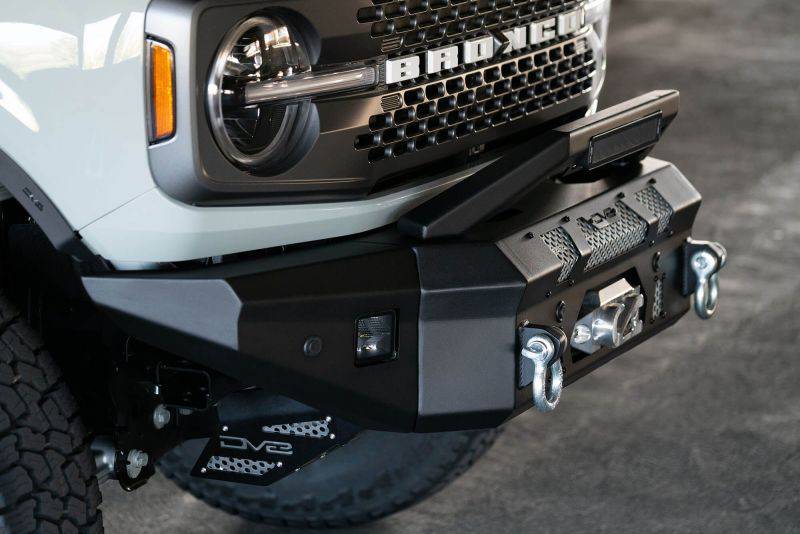 DV8 Offroad 2021+ Ford Bronco Front Bumper Winch Capable w/ Optional Bull Bar/Aux Light Opening - Mammoth Racing -