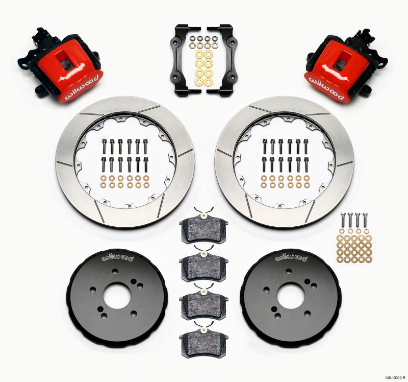 Wilwood Combination Parking Brake Rear Kit 12.88in Red Honda S2000 - Mammoth Racing -