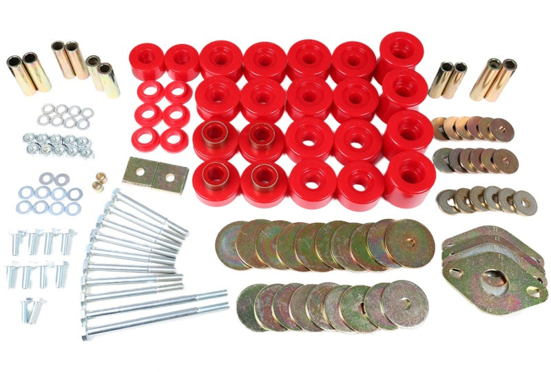 Energy Suspension 91-97 Toyota Land Cruiser FJ80 Body Mount Set w/ Hardware - Red - Mammoth Racing -