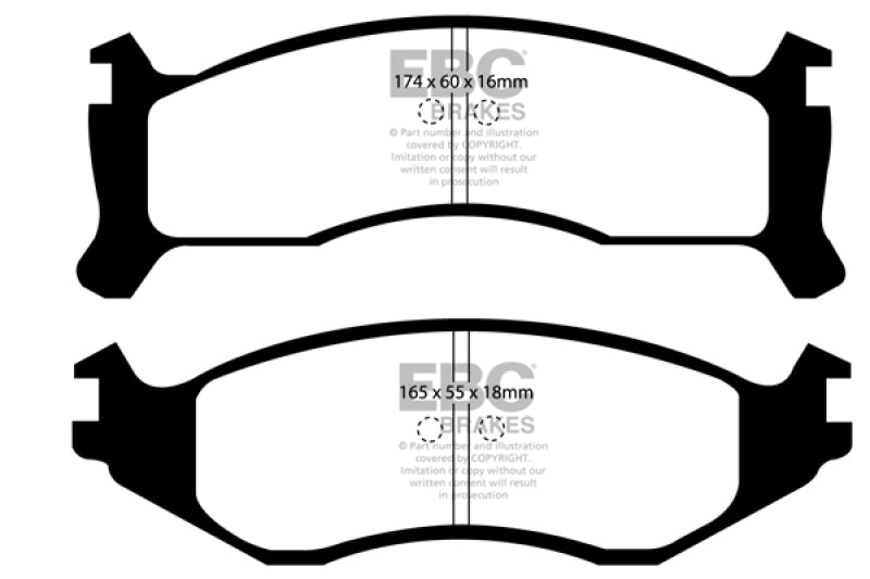 EBC 91-93 Chrysler Fifth Avenue 3.8 Yellowstuff Front Brake Pads - My Store