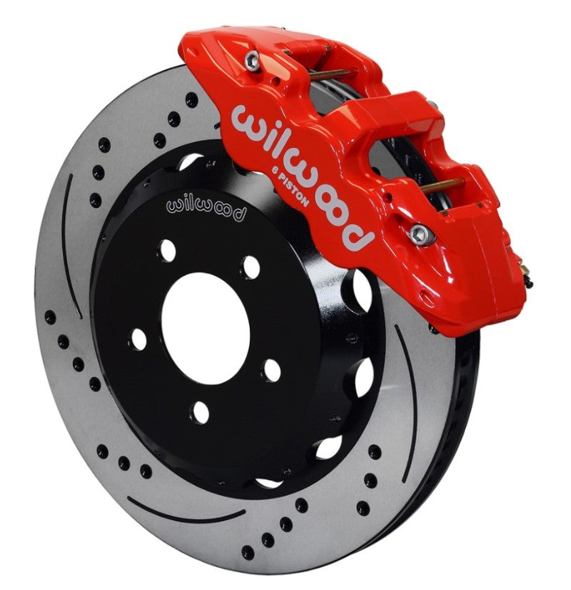 Wilwood Aero6 Front Hat Kit 14.00 Drilled Red 2016-Up Camaro w/Lines - My Store