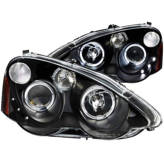 ANZO 2002-2004 Acura Rsx Projector Headlights w/ Halo Black - My Store