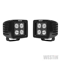 Westin HyperQ LED Auxiliary Lights 3in x 3in cube 20w Flood - Black - Mammoth Racing -