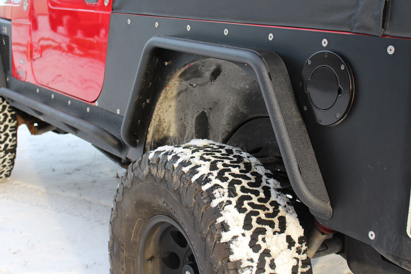 Fishbone Offroad 97-06 Jeep Wrangler TJ Steel Tube Fenders Rear 3In Flare - Blk Textured Powdercoat - Mammoth Racing -