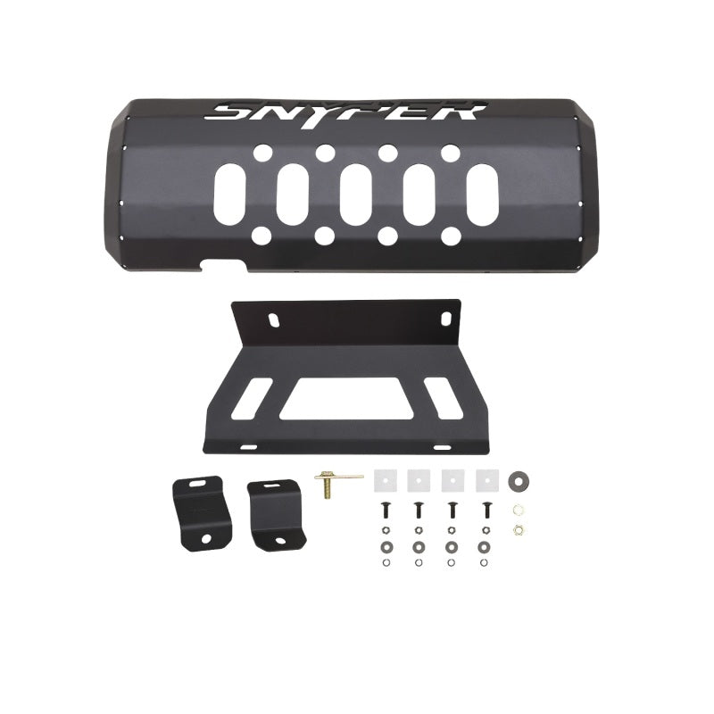 Westin/Snyper 07-17 Jeep Wrangler Muffler Skid Plate - Textured Black - Mammoth Racing -
