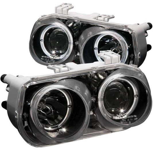 ANZO 1994-1997 Acura Integra Projector Headlights w/ Halo Black - My Store