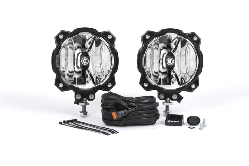 KC HiLiTES 6in. Pro6 Gravity LED Light 20w Single Mount Sae/ece Driving Beam (Pair Pack System) - Mammoth Racing -