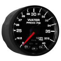 Autometer Spek-Pro - Nascar 2-1/16in Water Press 0- 40 psi Bfb - My Store
