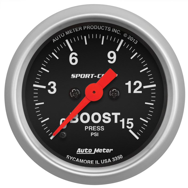 Autometer 2-1/16in 15psi Boost Digital Stepper Motor Sport-Comp Gauge - My Store