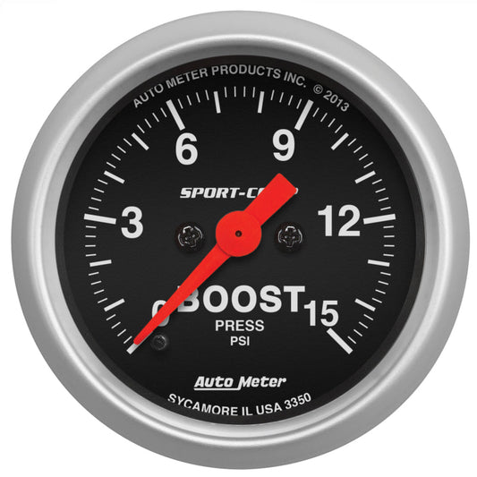 Autometer 2-1/16in 15psi Boost Digital Stepper Motor Sport-Comp Gauge - My Store
