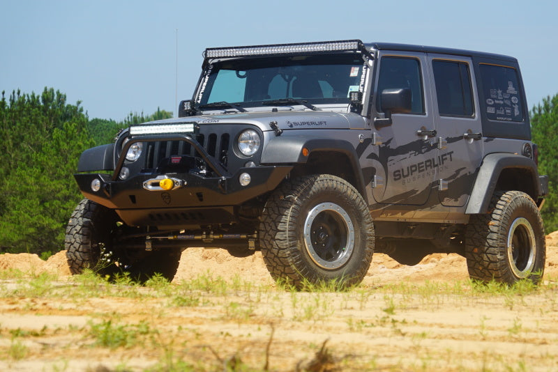 Superlift 07-18 Jeep Wrangler JK 4WD 4in Suspension Lift Kit w/ Fox 2.0 Res Shocks - Mammoth Racing -