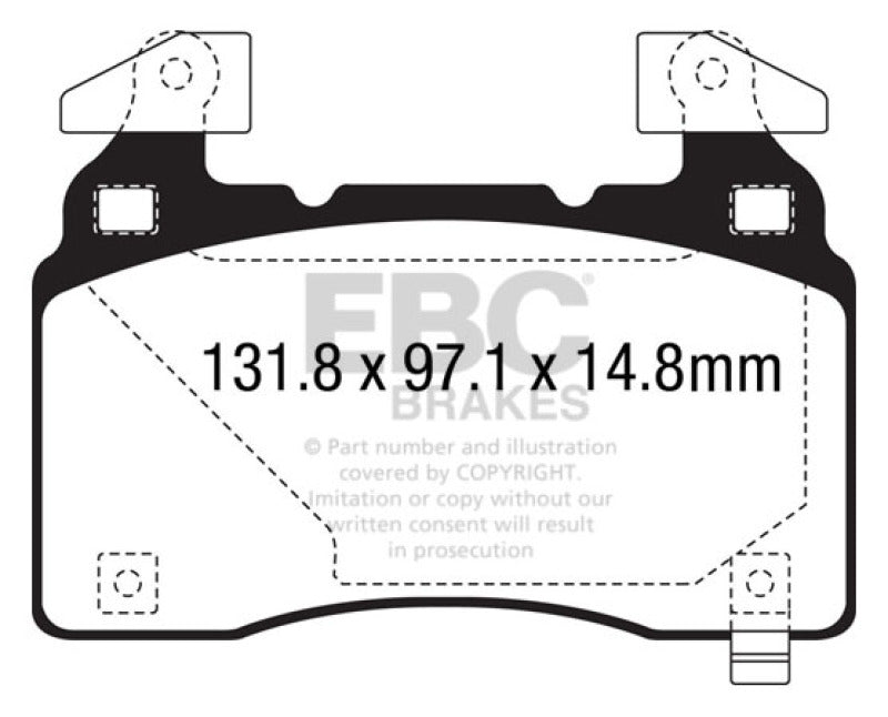 EBC 14+ Cadillac CTS Vsport 3.6 Twin Turbo Yellowstuff Front Brake Pads - My Store