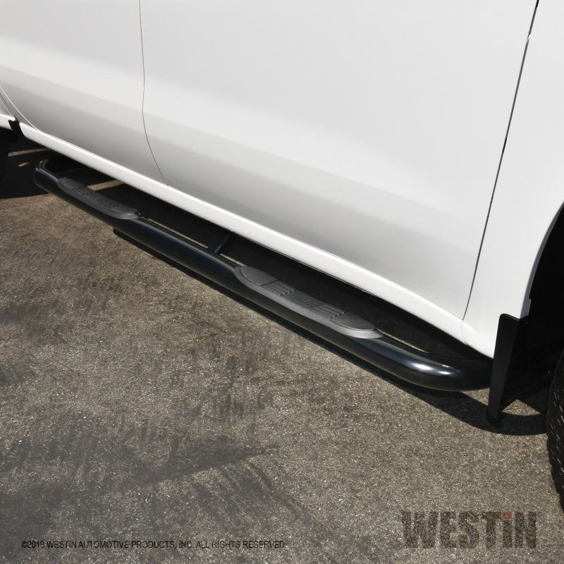 Westin 2019 Chevrolet Silverado/Sierra 1500 Crew Cab E-Series 3 Nerf Step Bars - Black - Mammoth Racing -