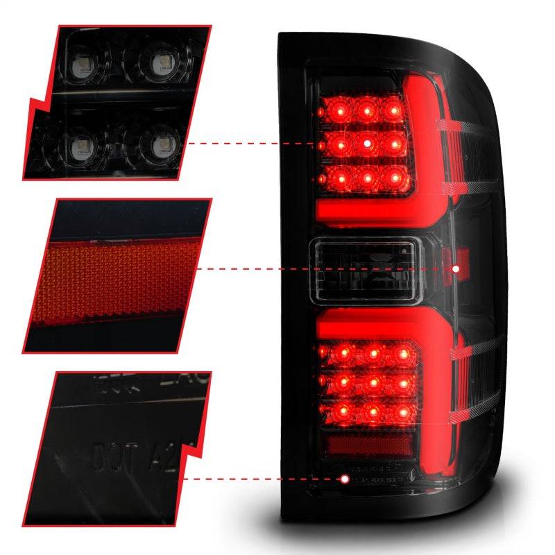 ANZO 15-19 Chevrolet Silverado 2500 HD/3500 HD LED Taillight w/ Sequential Black Housing/Smoke Lens - My Store