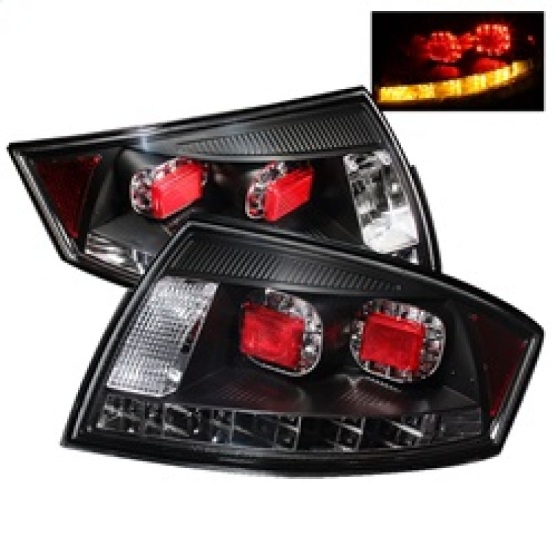 Spyder Audi TT 00-06 LED Tail Lights Black ALT-YD-ATT99-LED-BK - Mammoth Racing -