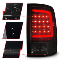 ANZO 09-18 Dodge Ram 1500 Full LED Tailights w/ Sequential Black Housing/Smoke Lens - My Store