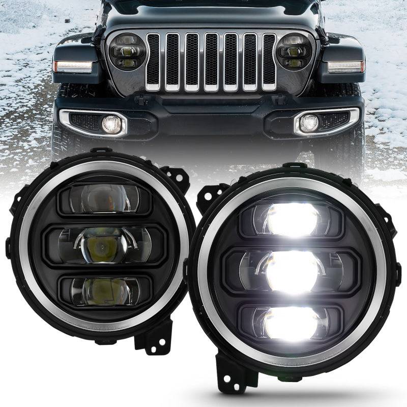 ANZO 2018-2019 Jeep Wrangler Full Led ProjectorH.L Black - My Store