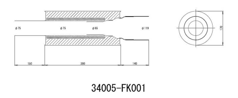 HKS Universal Stainless Hi Power 170mm Titanium Muffler - Mammoth Racing -