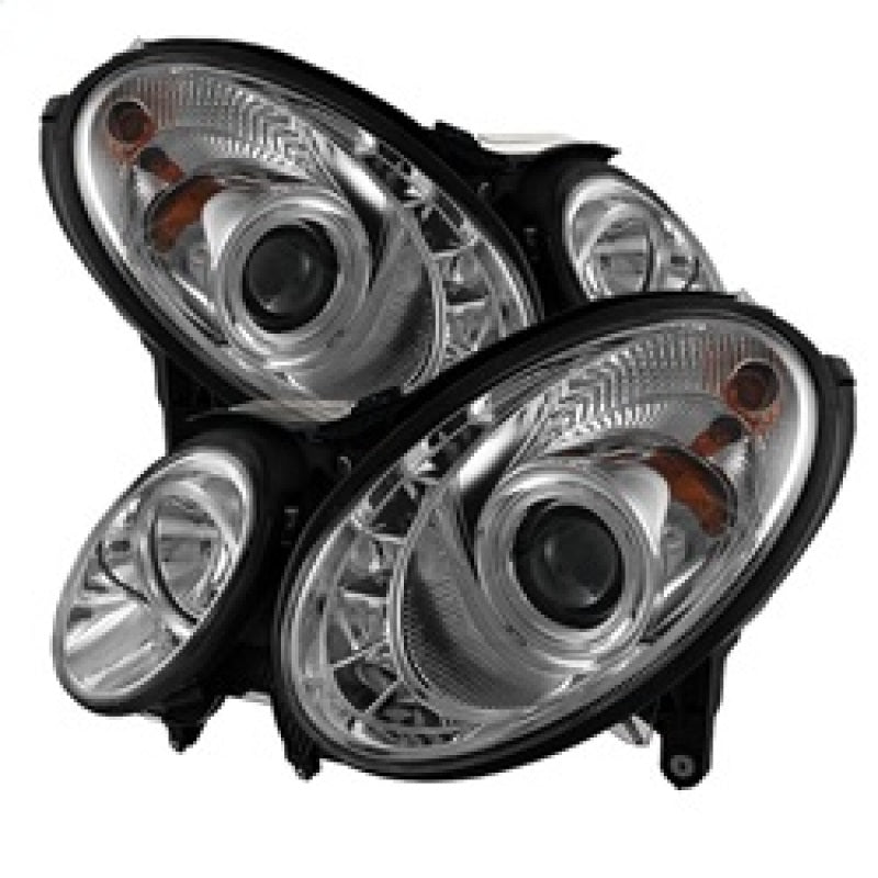 Spyder Mercedes Benz E-Class 07-09 Projector Headlights Halogen - DRL Chrm PRO-YD-MBW21107-DRL-C - Mammoth Racing -