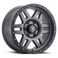 Icon Six Speed 17x8.5 6x5.5 25mm Offset 5.75in BS 108.1mm Bore Titanium Wheel - Mammoth Racing -