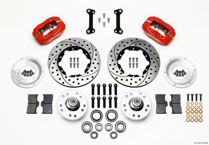 Wilwood Forged Dynalite Front Kit 11.00in Drilled Red 82-92 Camaro//Firebird - Mammoth Racing -