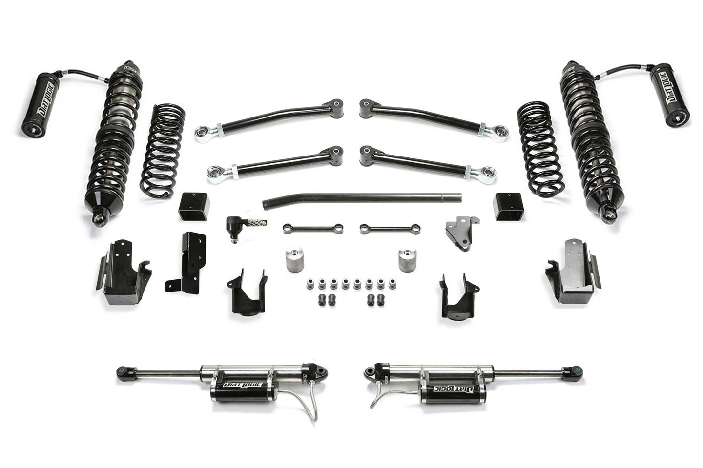 Fabtech 21-22 Jeep JL 4WD Gas 5in Trail w/DLSS 2.5 Coilover Resi & RR Dlss Resi - Mammoth Racing -