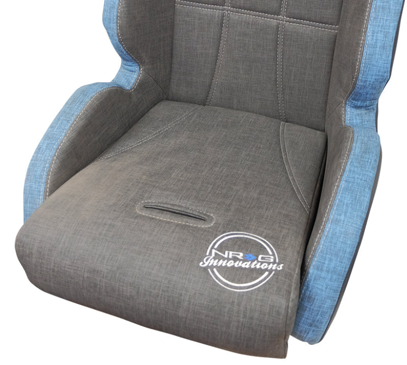 NRG Defender Seat/ Water Resistant Steel Frame Suspension - Gray w/ Blue Trim w/ Defender Logo - My Store
