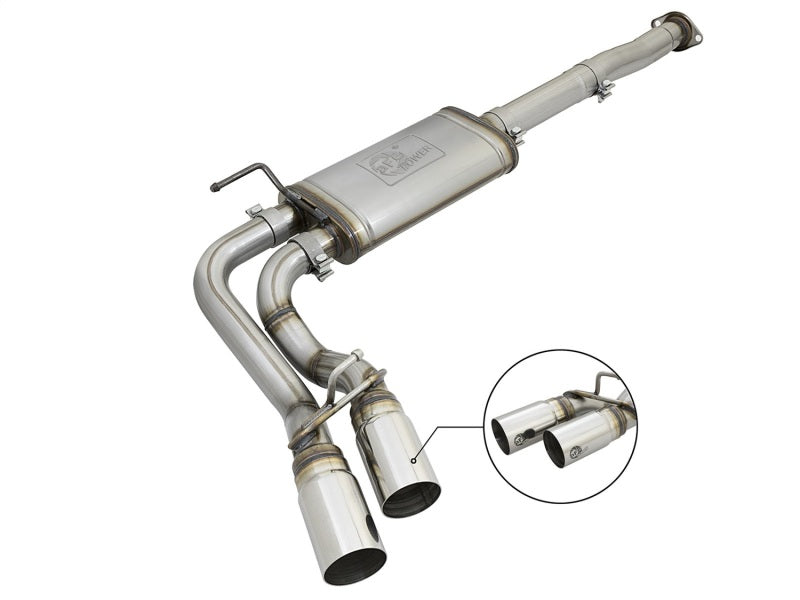 aFe Power Rebel Series 3in SS Cat-Back Exhaust w/ Polished Tips 2005-2015 Toyota Tacoma V6-4.0L - Mammoth Racing -