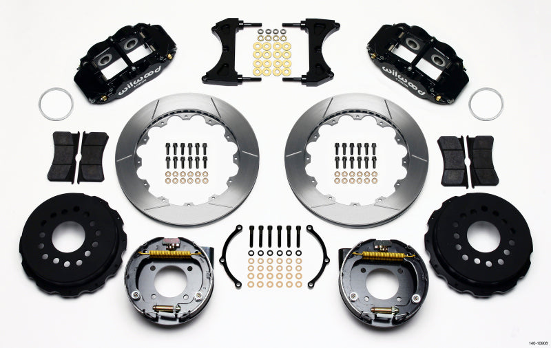 Wilwood Narrow Superlite 4R Rear P-Brk Kit 12.88in Chevy 12 Bolt w/ C-Clips Stggrd mt - Mammoth Racing -